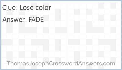 Lose color Answer