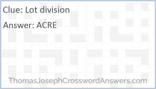 Lot division Answer
