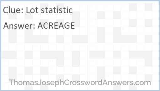 Lot statistic Answer