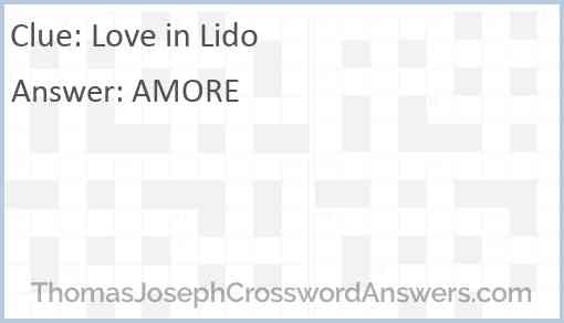 Love in Lido Answer