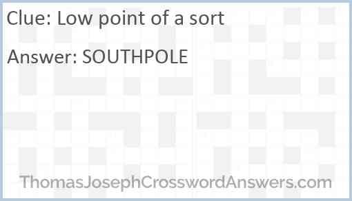 Low point of a sort Answer