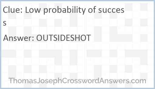 Low probability of success Answer