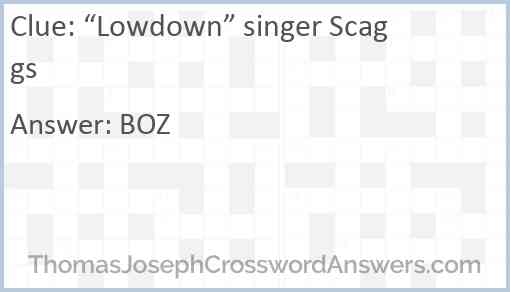 “Lowdown” singer Scaggs Answer