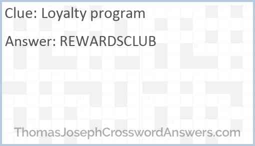 Loyalty program Answer