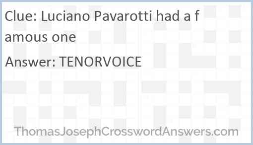 Luciano Pavarotti had a famous one Answer