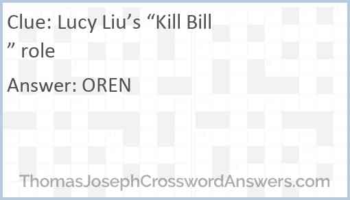 Lucy Liu’s “Kill Bill” role Answer