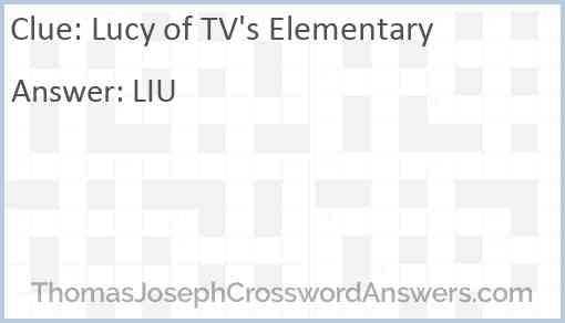 Lucy of TV's Elementary Answer