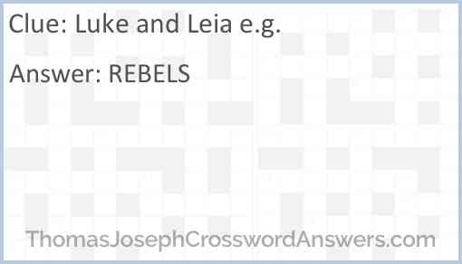 Luke and Leia e.g. Answer