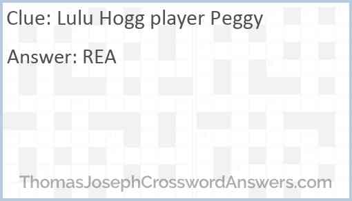 Lulu Hogg player Peggy Answer