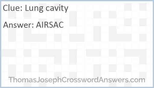 Lung cavity Answer