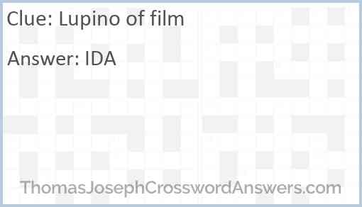Lupino of film Answer