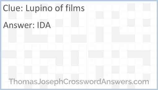 Lupino of films Answer