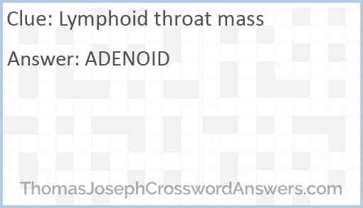 Lymphoid throat mass Answer