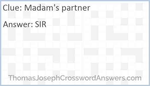 Madam's partner Answer