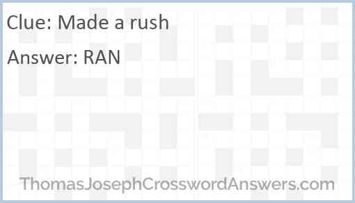 Made a rush Answer