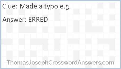 Made a typo e.g. Answer