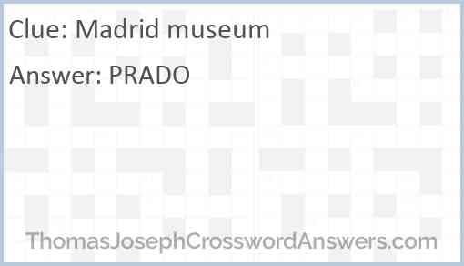 Madrid museum Answer