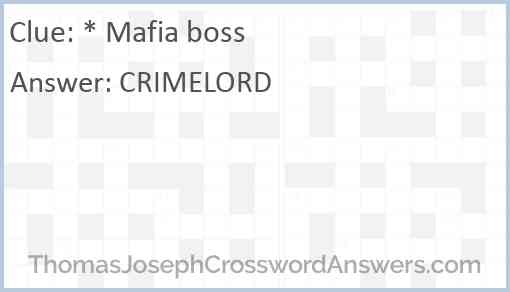 * Mafia boss Answer