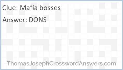 Mafia bosses Answer