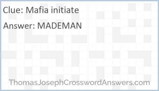 Mafia initiate Answer