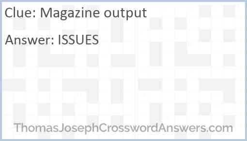 Magazine output Answer