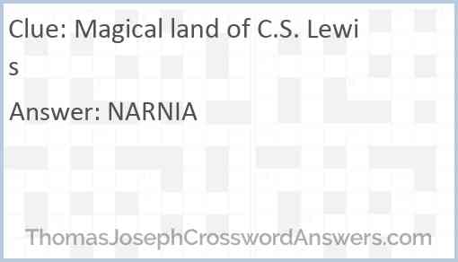 Magical land of C.S. Lewis Answer