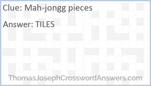 Mah-jongg pieces Answer