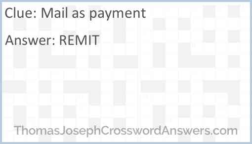 Mail as payment Answer