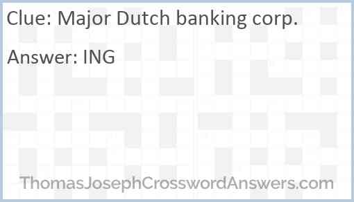 Major Dutch banking corp. Answer