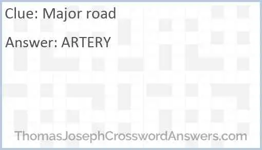 Major road Answer