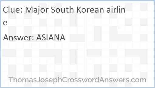 Major South Korean airline Answer