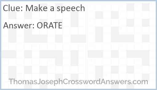 Make a speech Answer