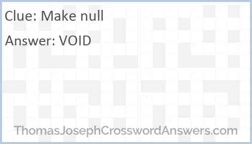 Make null Answer