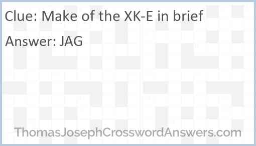 Make of the XK-E in brief Answer