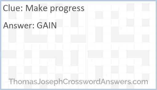 Make progress Answer