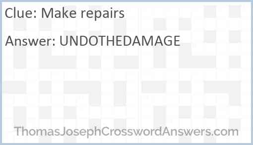 Make repairs Answer