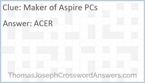 Maker of Aspire PCs Answer