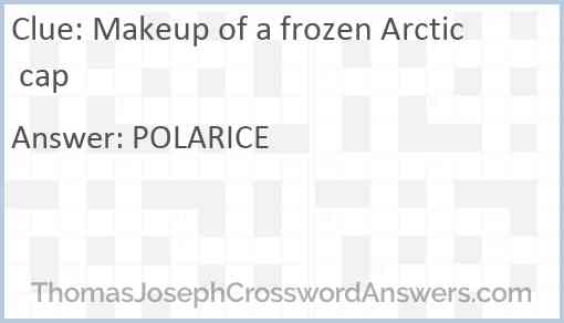 Makeup of a frozen Arctic cap Answer