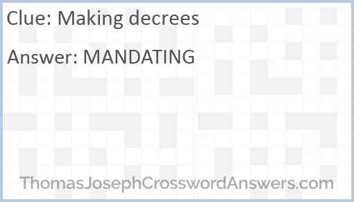 Making decrees Answer