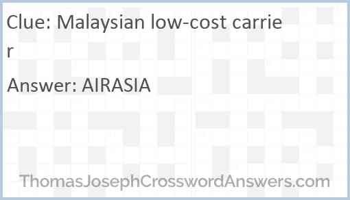 Malaysian low-cost carrier Answer