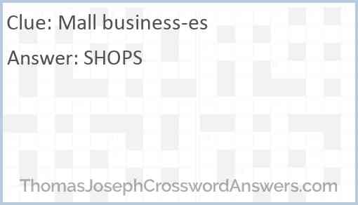 Mall business-es Answer