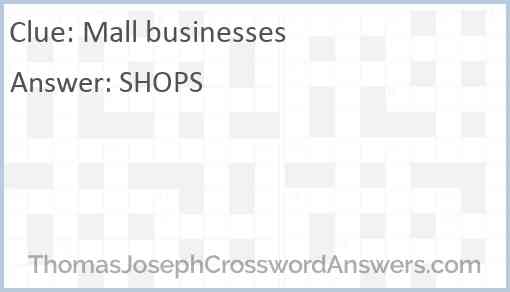 Mall businesses Answer