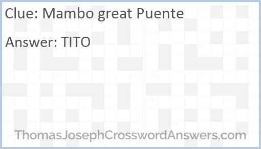 Mambo great Puente Answer