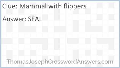 Mammal with flippers Answer