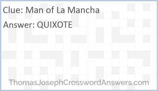 Man of La Mancha Answer