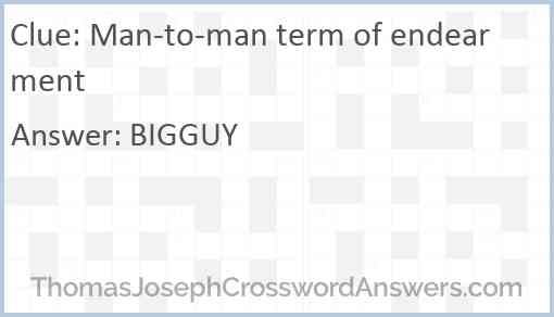 Man-to-man term of endearment Answer