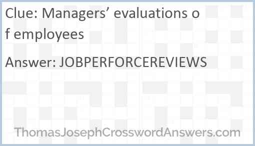 Managers’ evaluations of employees Answer