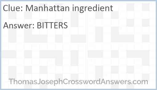 Manhattan ingredient Answer