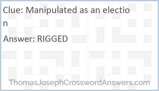 Manipulated as an election Answer