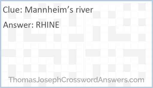 Mannheim’s river Answer